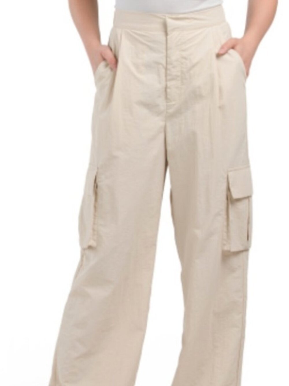 Wilo The Label Wide Leg Khaki Cargo Pants Athleisure Streetwear Size Medium